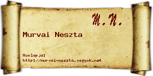 Murvai Neszta névjegykártya